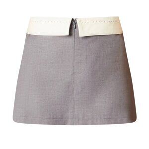NIA Mid Rise Grey Fold Over Mini Skort Size Medium